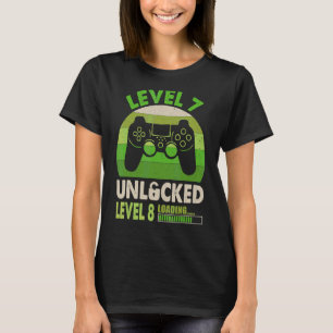 Camiseta Nível 7 Desbloqueado Nível 8 Carregando o Nascimen