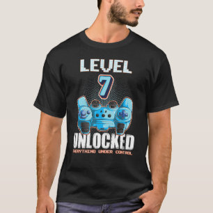 Camiseta Nível 7 Meninas Não Bloqueadas 7 Aniversário 7 Ano