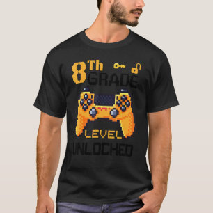 Camiseta Nível 8º Grau de Controle de Pixel de Jogo de Víde