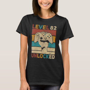 Camiseta Nível 82 Desbloqueado 82º Aniversário Jogador De 8