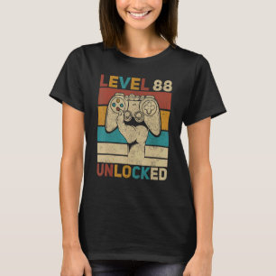 Camiseta Nível 88 Desbloqueado Jogador de 88 Anos de Idade