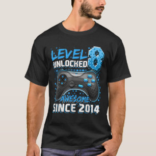 Camiseta Nível 8 Desbloqueado Incrível 2014 Vídeo Game 8.º 