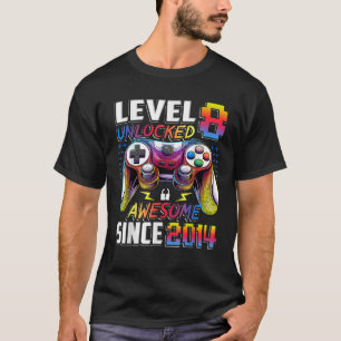 Camiseta Nível 8 Desbloqueado Incrível Desde 2014 8.º Anive
