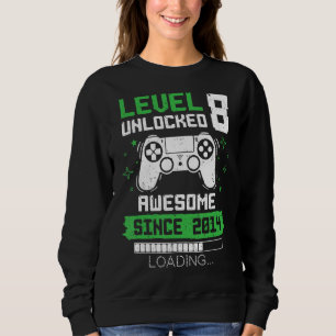 Camiseta Nível 8 Desbloqueado Incrível Desde 2014 Gamer 8th