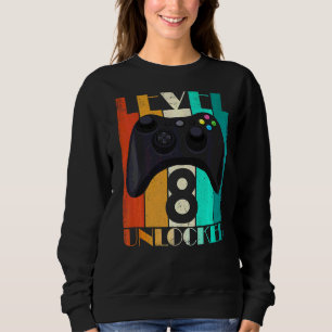 Camiseta Nível 8 Jogador de vídeo desbloqueado 8º aniversár
