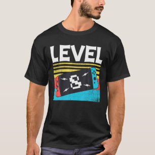 Camiseta Nível 8O Aniversário Videos games De 8 Anos 8U