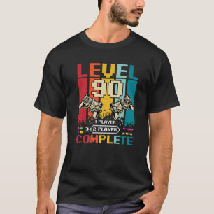 Camiseta Nível 90 Completo Gamer Vintage Retro 90 Anos de I