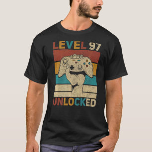 Camiseta Nível 97 Desbloqueado 97º Aniversário Jogador De 9