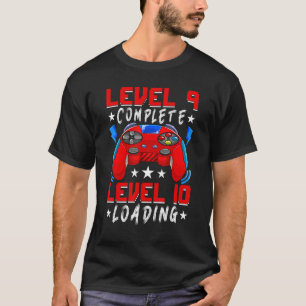 Camiseta Nível 9 Completo Jogador de Vídeo 9º Aniversário 9