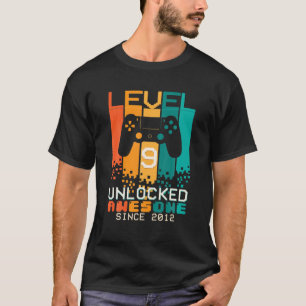 Camiseta Nível 9 Desbloqueado Incrível 2012 Aniversário De