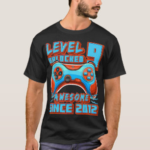 Camiseta Nível 9 Desbloqueado Incrível 2012 Vídeo Game 9