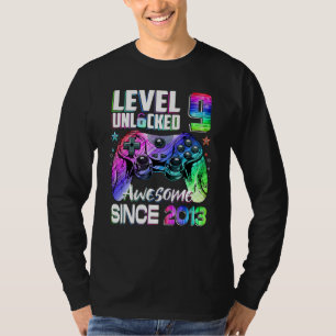 Camiseta Nível 9 Desbloqueado Incrível 2013 Vídeo Game 9.º