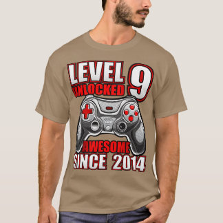 Camiseta Nível 9 Desbloqueado Incrível 2014 Vídeo Game 9.º