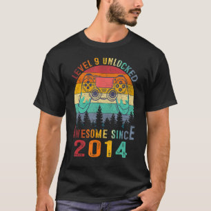 Camiseta Nível 9 Desbloqueado Incrível 2014 Vídeo Game 9.º