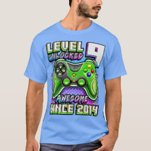 Camiseta Nível 9 Desbloqueado Incrível 2014 Vídeo Game 9.º 