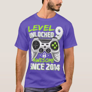 Camiseta Nível 9 Desbloqueado Incrível 2014 Vídeo Game 9.º