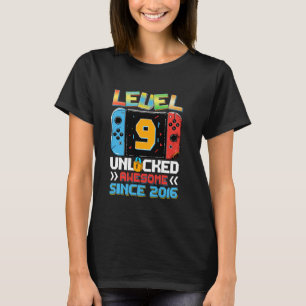 Camiseta Nível 9 Desbloqueado Incrível 2016 Vídeo Game 9.º