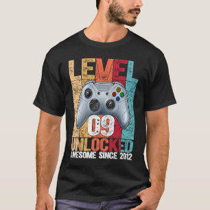 Camiseta Nível 9 Desbloqueado Incrível Desde 2012 9 Anivers