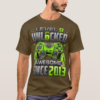 Camiseta Nível 9 Desbloqueado Incrível Desde 2013 9 Anivers
