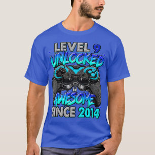 Camiseta Nível 9 Desbloqueado Incrível Desde 2014 9.º Anive