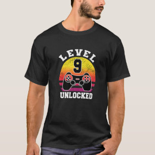 Camiseta Nível 9 Desbloqueado Retro 80S 9º Nascimento Com 9