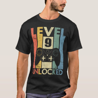 Camiseta Nível 9 Desbloqueado Vídeo Engraçado de Jogador de
