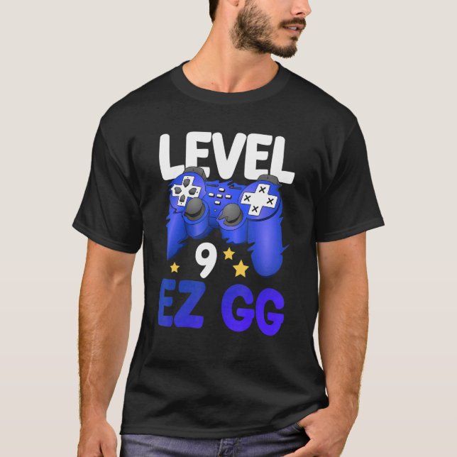 Camiseta Nível 9 EZ GG 9th Gamer Boy Teenager Controller Bi (Frente)