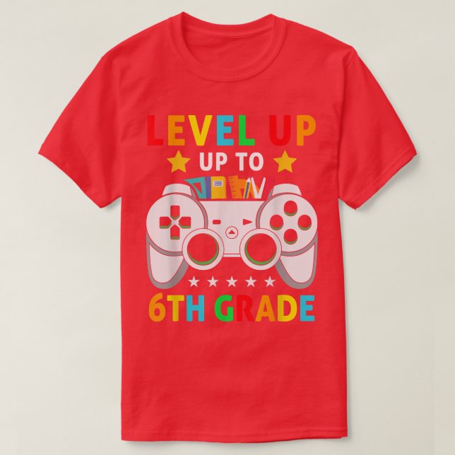 Camiseta Nível até 6 de volta para o jogo escolar (Frente do Design)