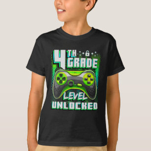 Camiseta Nível da 4ª Série Desbloqueado Ck Divertido Menino