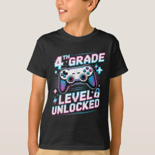 Camiseta Nível da 4ª Série Jogo de Vídeo Desbloqueado Prime