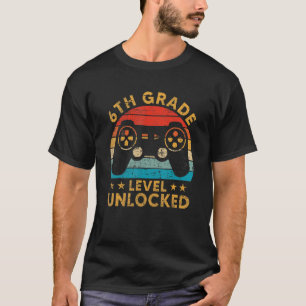 Camiseta Nível da 6ª Série Desbloqueado Volta às Aulas Retr