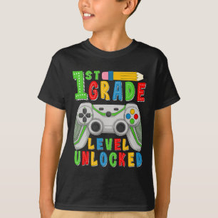 Camiseta Nível da Primeira Série Desbloqueado Ck Para a Esc