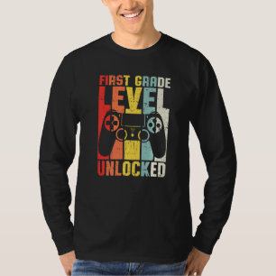 Camiseta Nível da Primeira Série Divertido Desbloqueado Gam