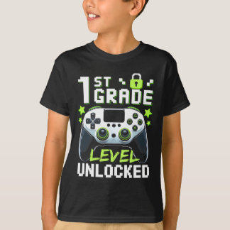 Camiseta Nível de 1ª Série Desbloqueado Video Gamer Volta à