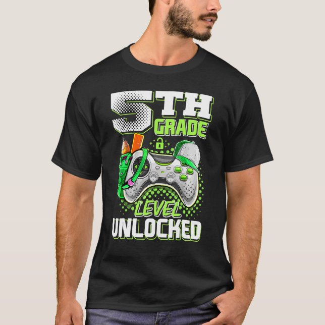 Camiseta Nível de 5 Nível Desbloqueado De Volta Para Gama D (Frente)