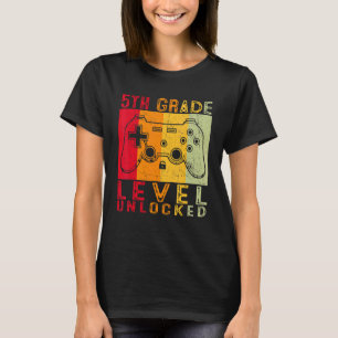 Camiseta Nível de 5 Nível Desbloqueado Jogador Primeiro Dia