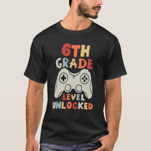 Camiseta Nível de 6 Nível Desbloqueado Jogador Primeiro Dia