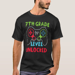 Camiseta Nível de 7 Nível Desbloqueado Jogador Primeiro Dia