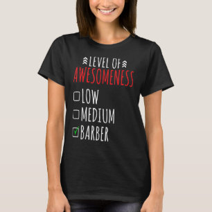 Camiseta Nível de barbeiro de consciência - Hairdresser eng