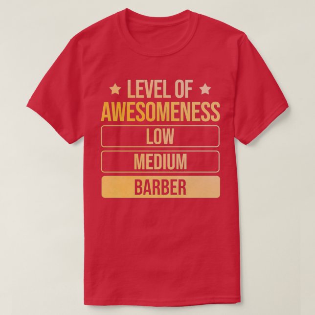 CAMISETA NÍVEL DE BARBER INCRÍVEL (Frente do Design)
