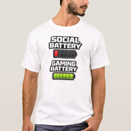 Camiseta Nível de Bateria de Gamer Divertido Design de Jogo