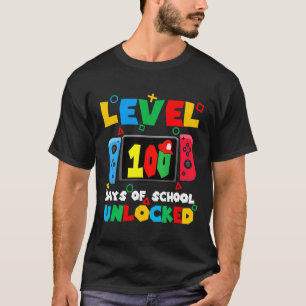 Camiseta Nível De Controlador De Jogo 100 Dias De Escola De