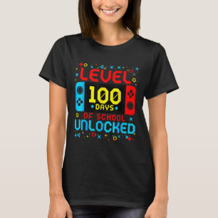 Camiseta Nível De Controlador De Jogo 100 Dias De Escola De