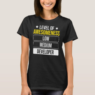Camiseta Nível de desenvolvedor de software para desenvolve