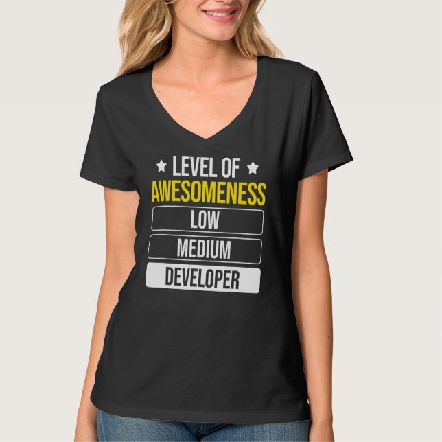Camiseta Nível de desenvolvedor de software para desenvolve (Frente)