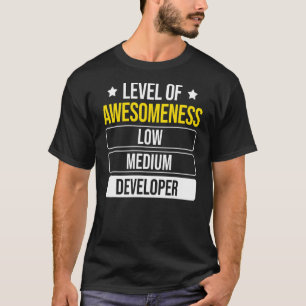 Camiseta Nível de desenvolvedor de software para desenvolve