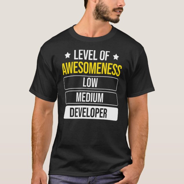 Camiseta Nível de desenvolvedor de software para desenvolve (Frente)
