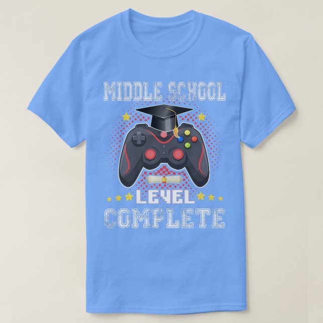 Camiseta Nível De Escola Médio Completa Classe De Graduação (Frente do Design)