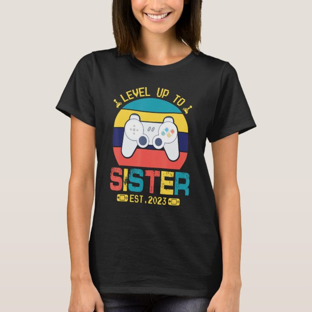 Camiseta Nível De Jogador Até A Irmã Est 2023 Happy Brother (Frente)