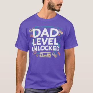 Camiseta Nível de Novo Pai Divertido Desbloqueado Dia dos P